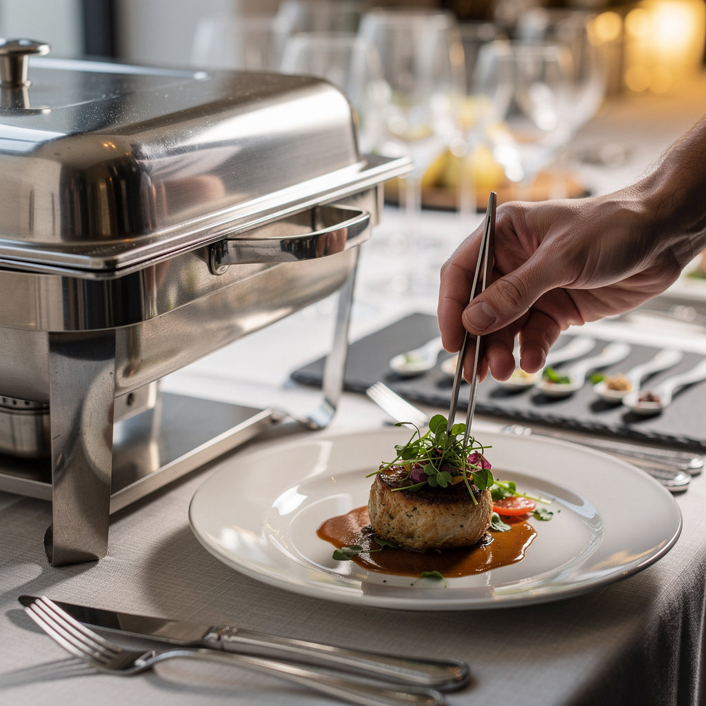 Kaushal Caterers professional catering service with elegant plated meals and event setup